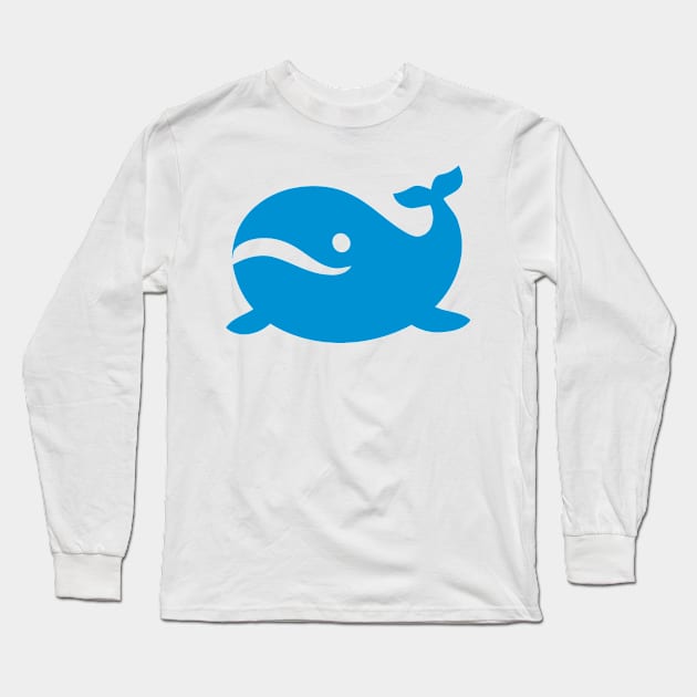 Blue Whale Emoticon Long Sleeve T-Shirt by AnotherOne